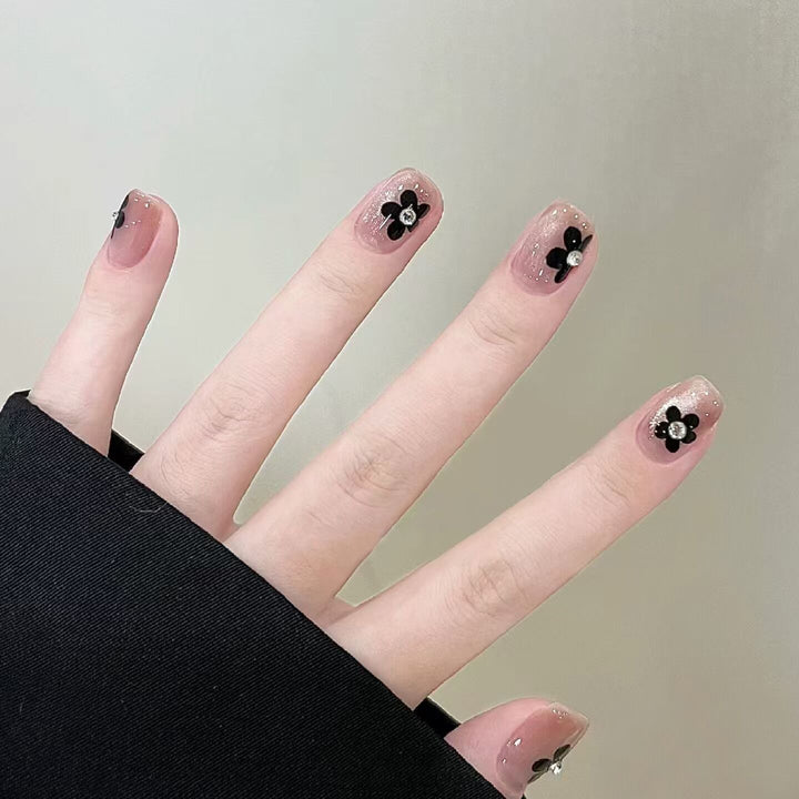 Floral Glitter Press-On Nail Art Stornfield
