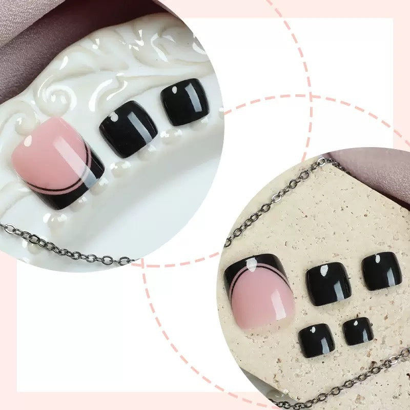 Acrylic Nail Set with Elegant French Design Stornfield