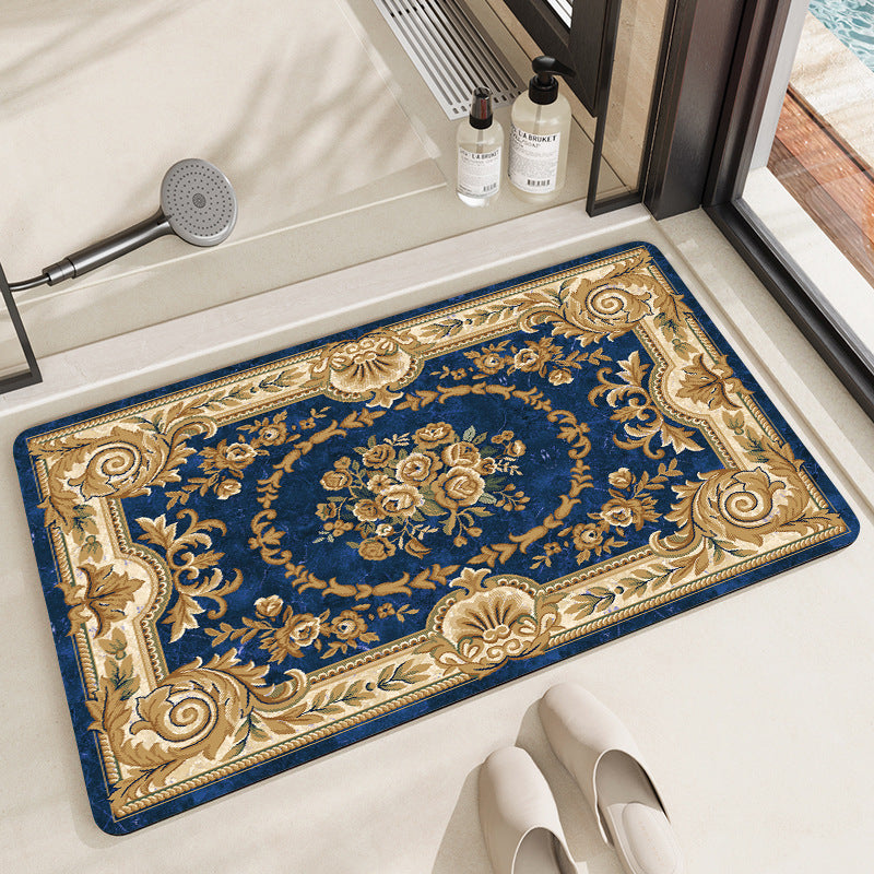 Elegant Vintage Floral Bath Mat Stornfield