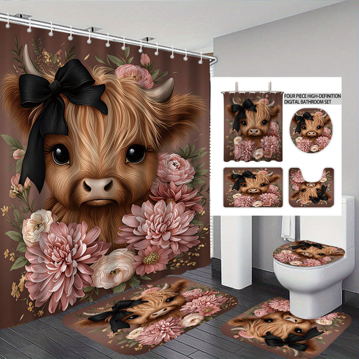 Cute Cow-Themed Digital Bathroom Set Stornfield