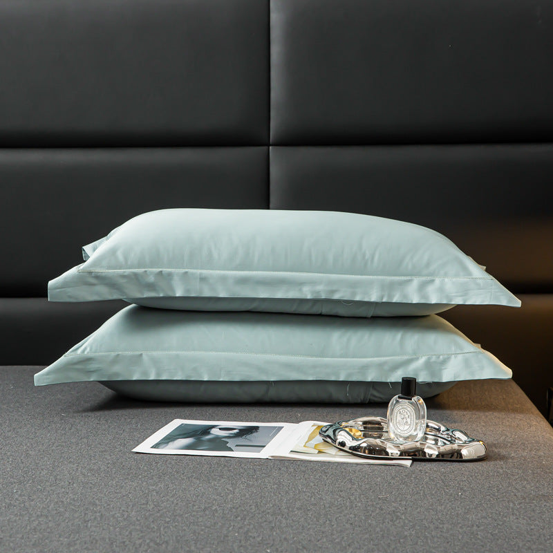 Luxurious satin cushion cover with decorative double piping