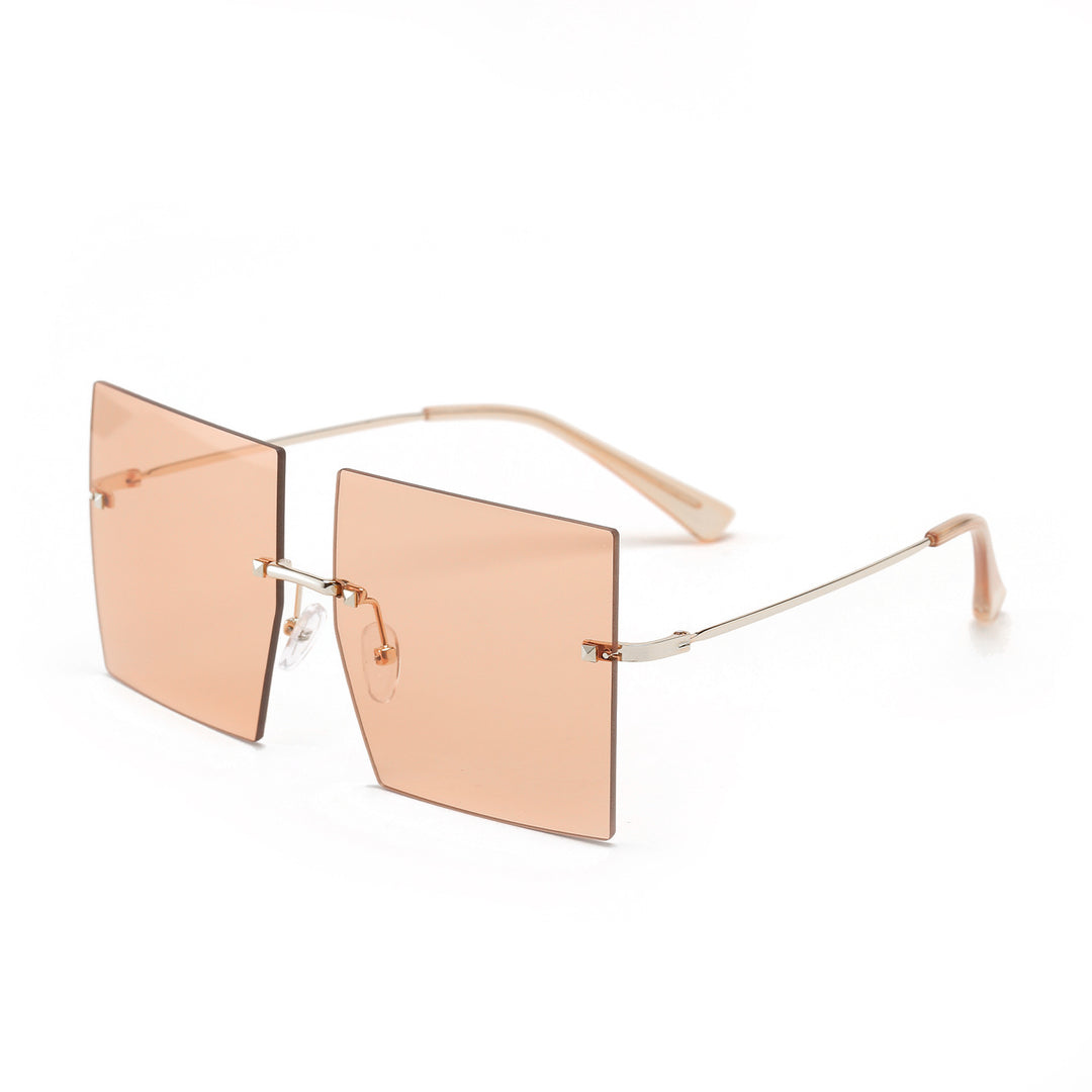 Women's fashion square sunglasses with wide lenses and delicate metal frame Stornfield
