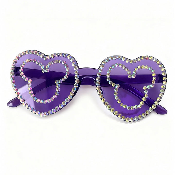 Rhinestone-Accented Heart-Shaped Sunglasses Stornfield 1787141236