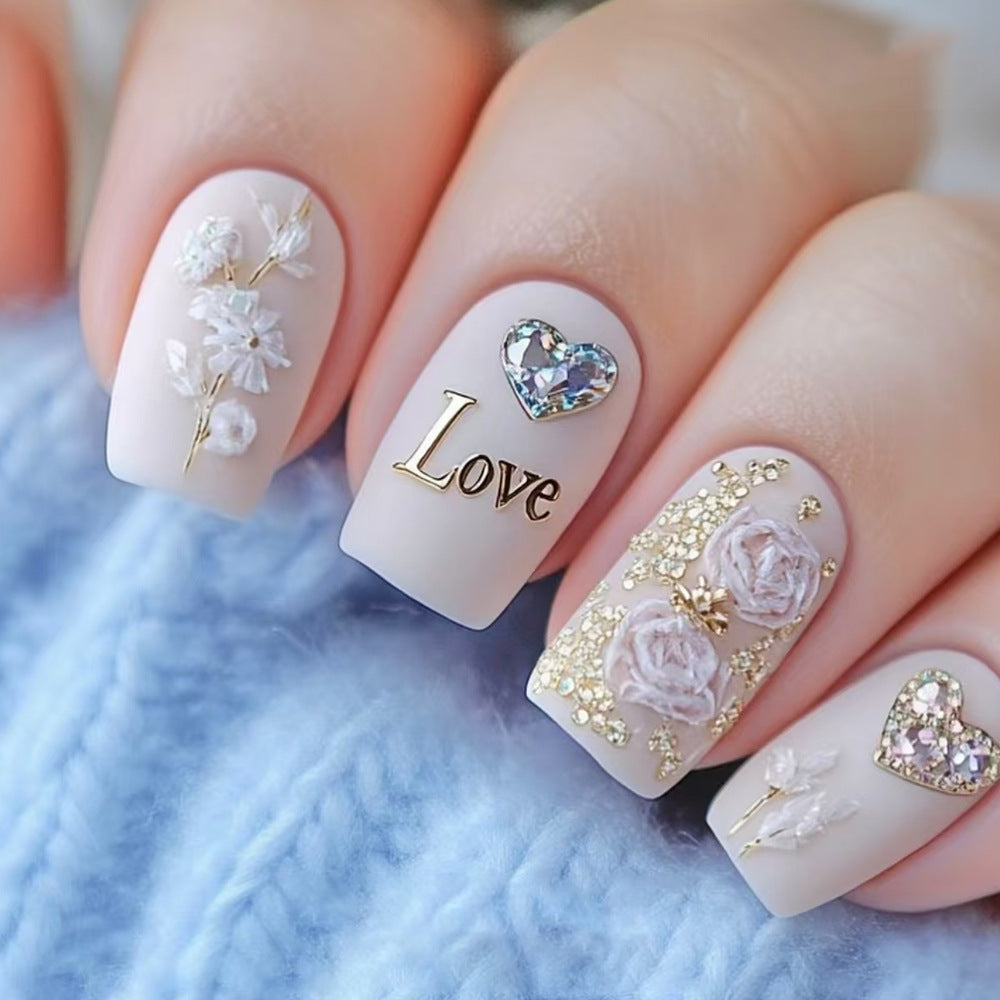 Romantic Floral Press-On Nail Art Stornfield