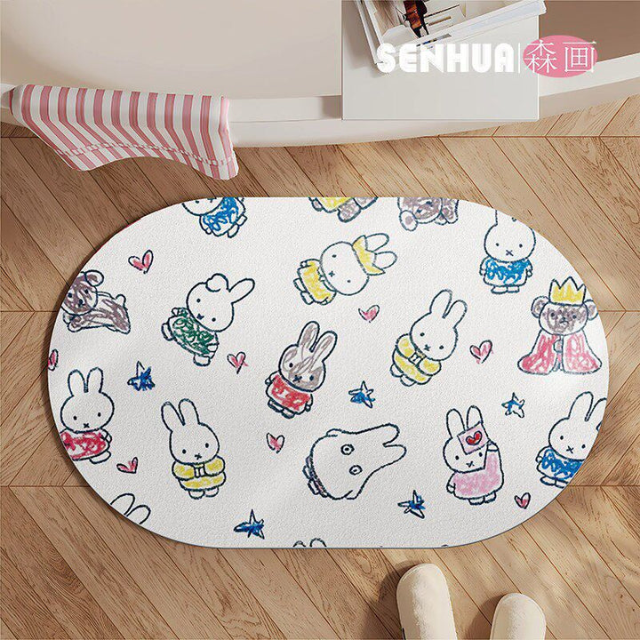 Playful Cartoon-Themed Bath Mat