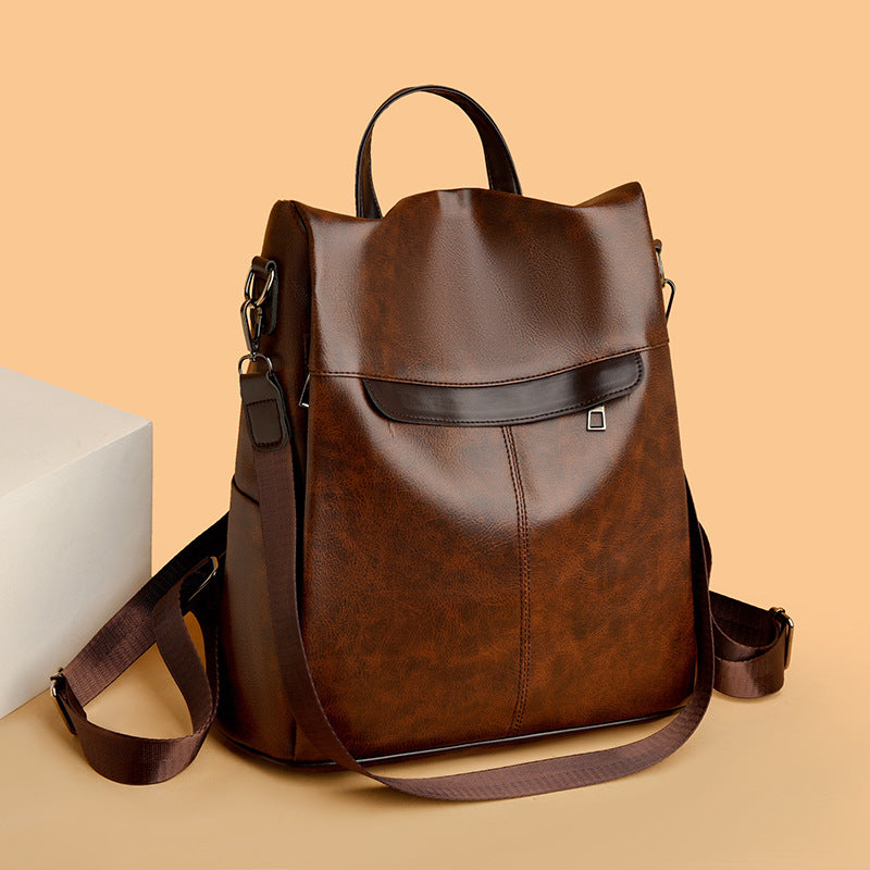 Versatile Structured Leather Backpack Stornfield