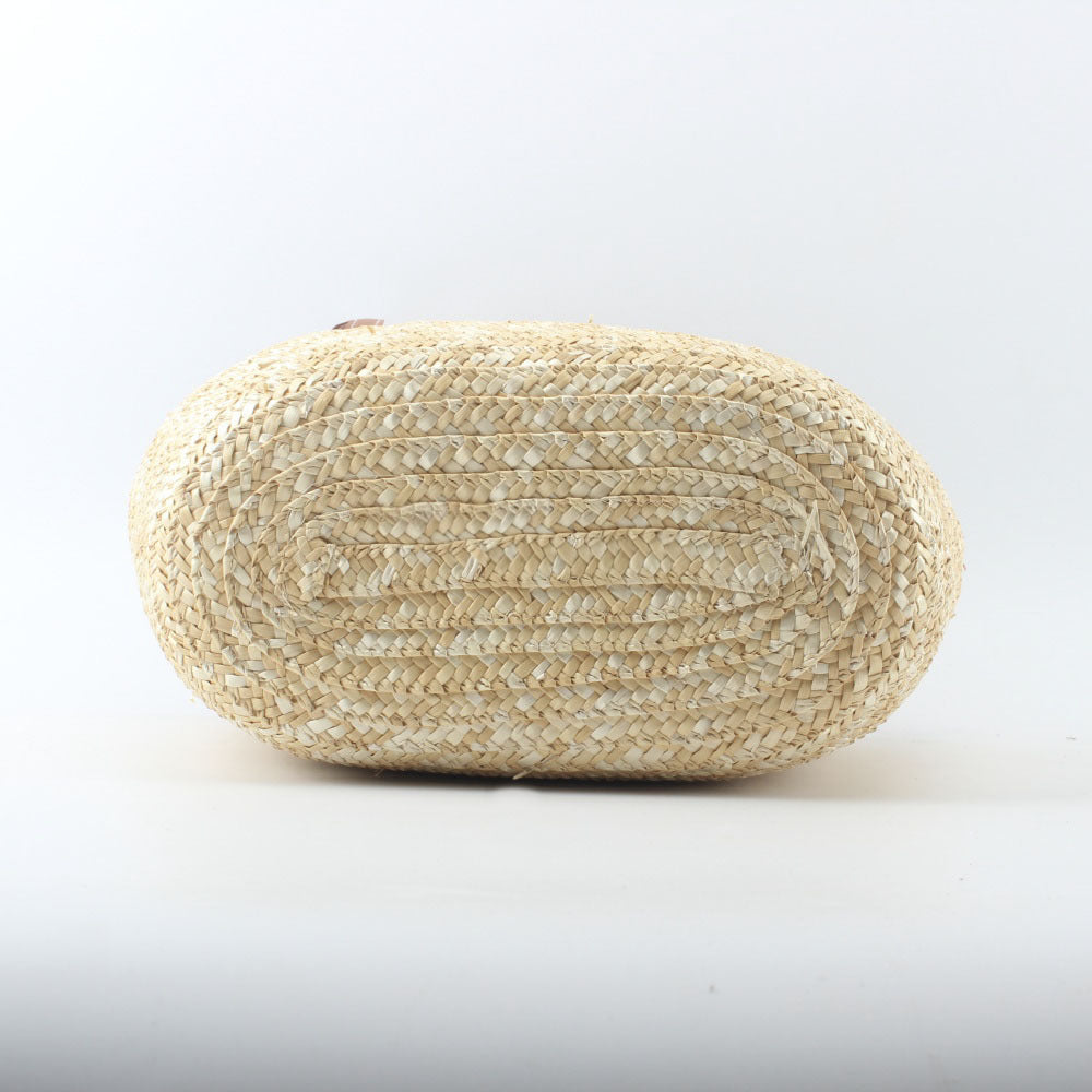 Braided basket bag with elegant leather handles Stornfield