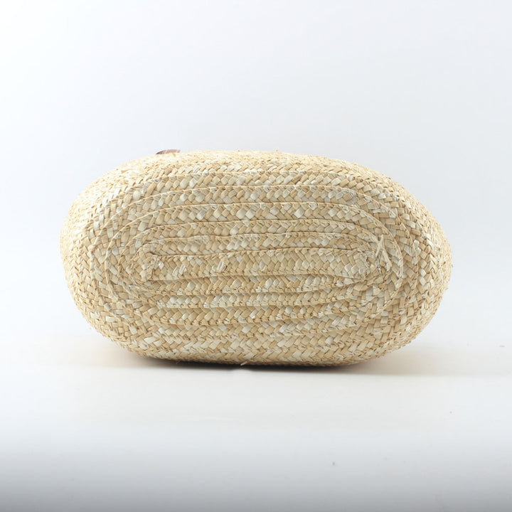 Braided basket bag with elegant leather handles Stornfield