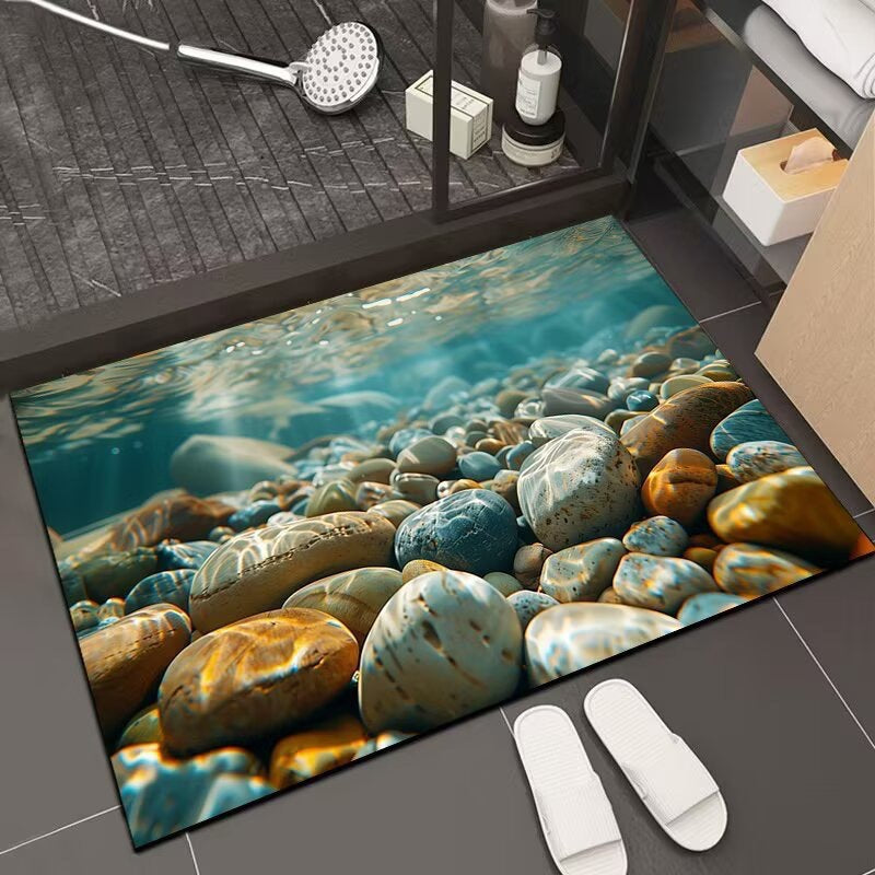 Reflective Floral Bath Mat