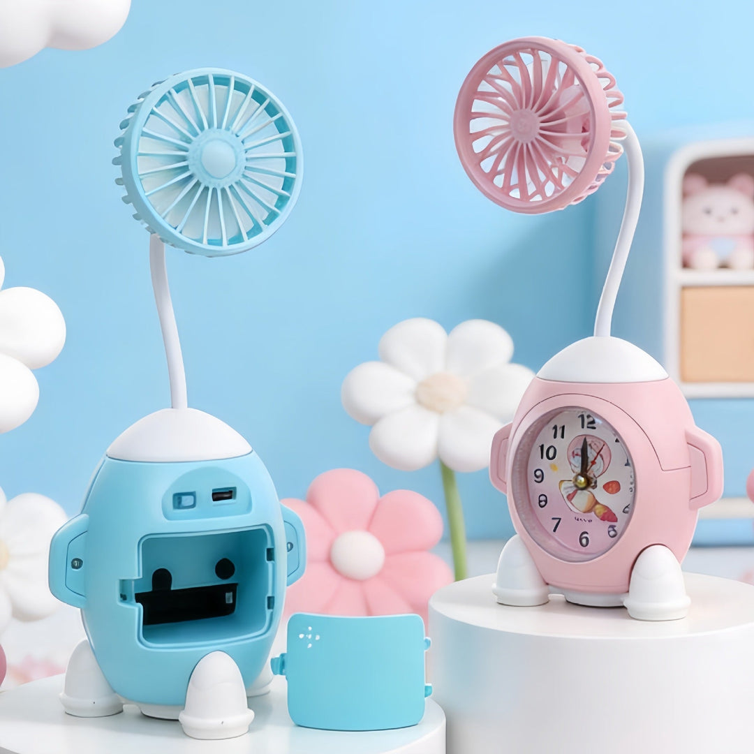 Ladies multifunctional table clock with integrated fan Stornfield