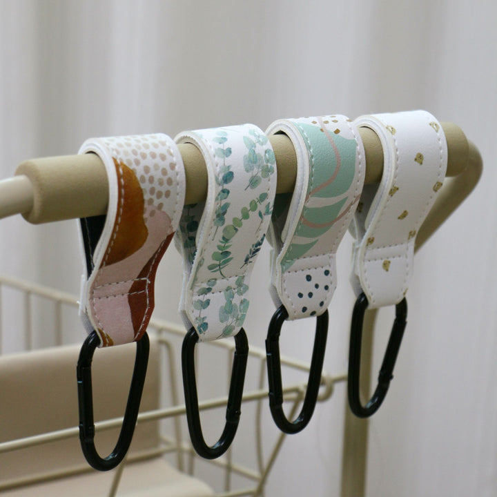 Patterned Leatherette Strap with Metal Carabiner Attachment