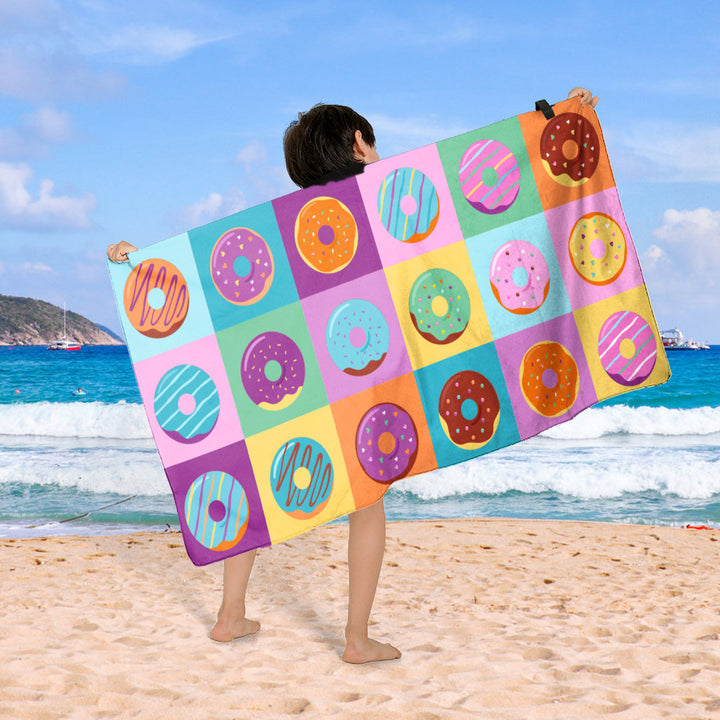 Beach blanket with colorful cupcake design Stornfield