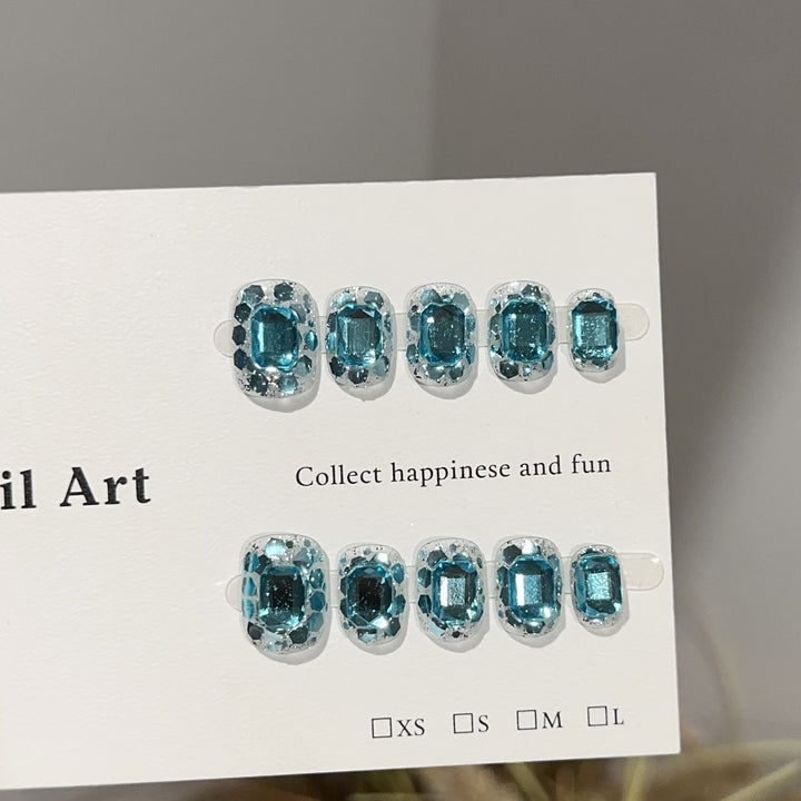 Decorative Rhinestone Press-On Nail Art Set