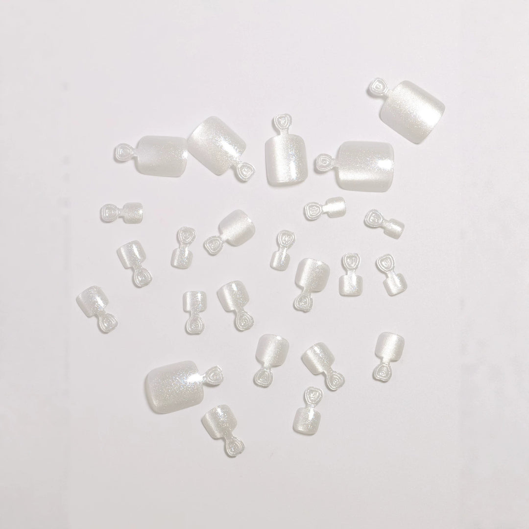 Premium Glittering Pedicure Press-On Nail Set Stornfield