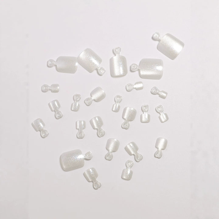 Premium Glittering Pedicure Press-On Nail Set Stornfield