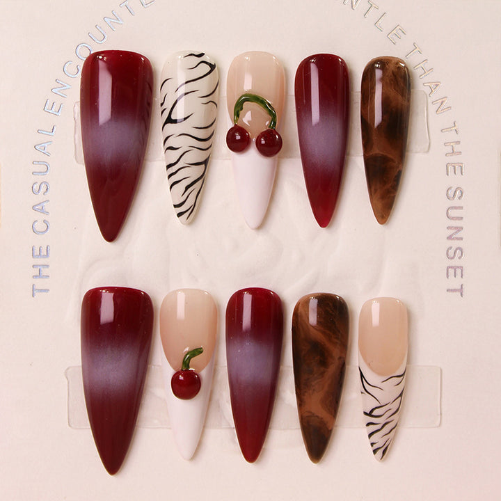 Acrylic nail set with modern designs and creative accents Stornfield