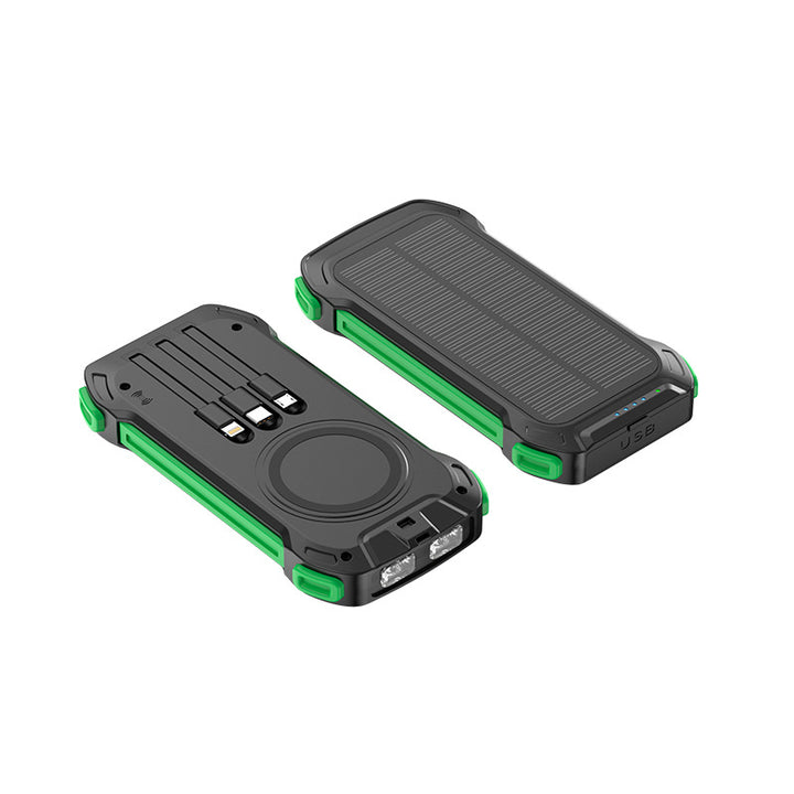 Solar power bank with multifunctional ports and LED light Stornfield
