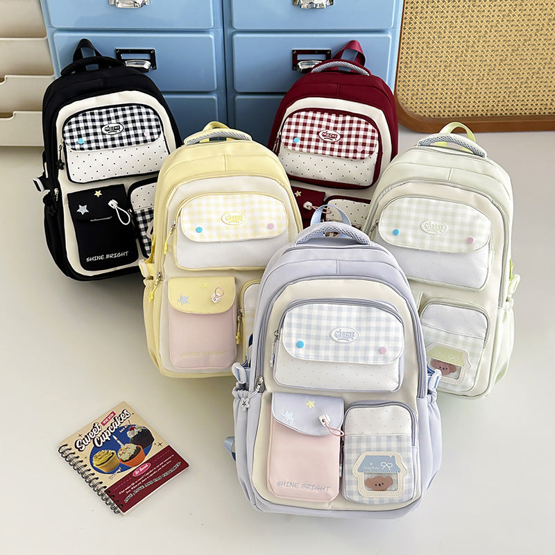 Multi-Pocket Travel Backpack with Cute Character Accents Stornfield