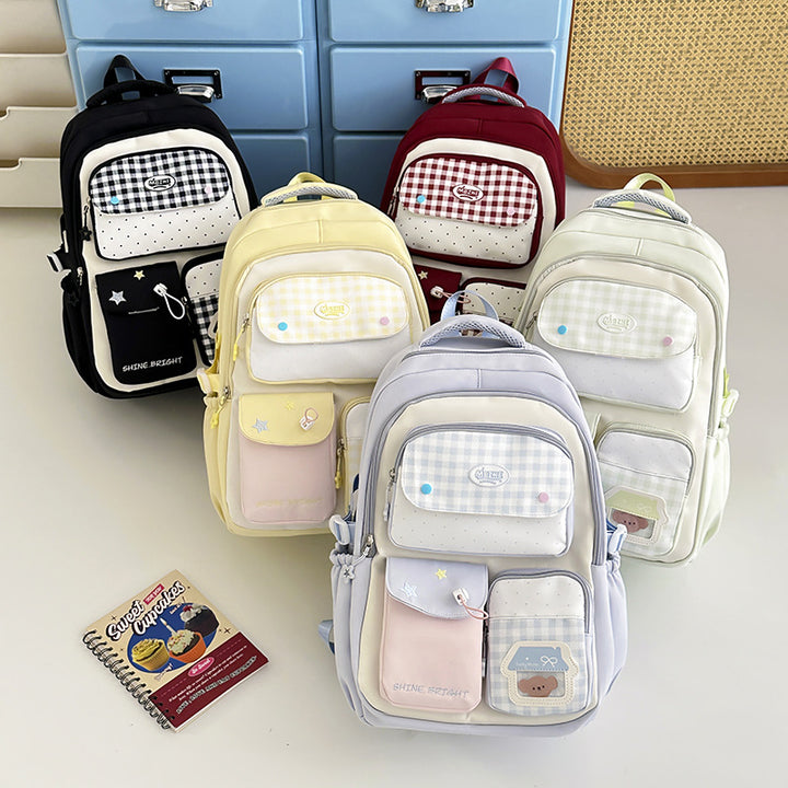 Multi-Pocket Travel Backpack with Cute Character Accents Stornfield