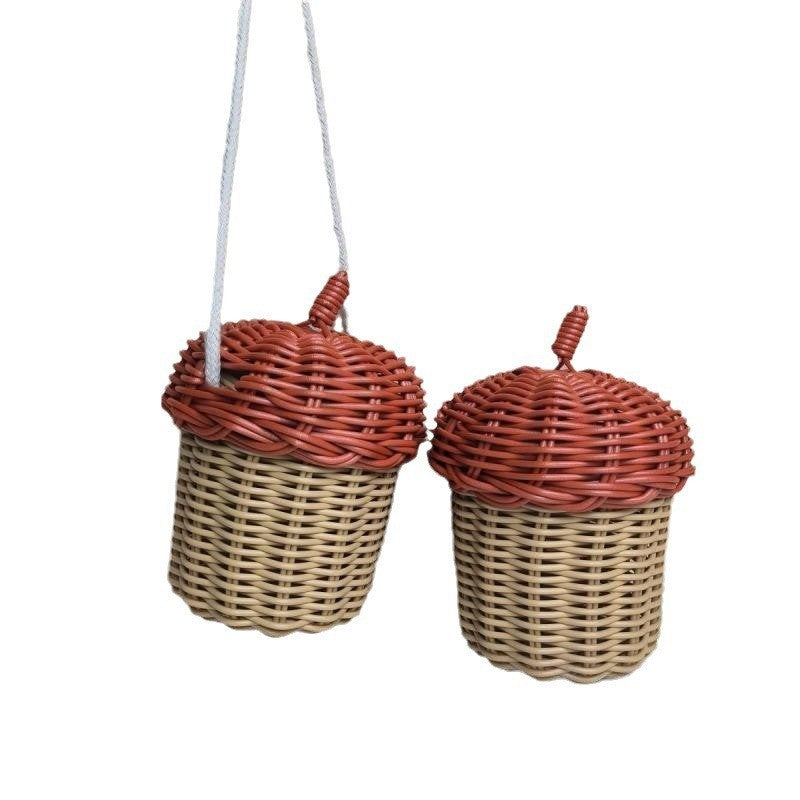 Charming Acorn-Shaped Woven Storage Hanging Basket Stornfield