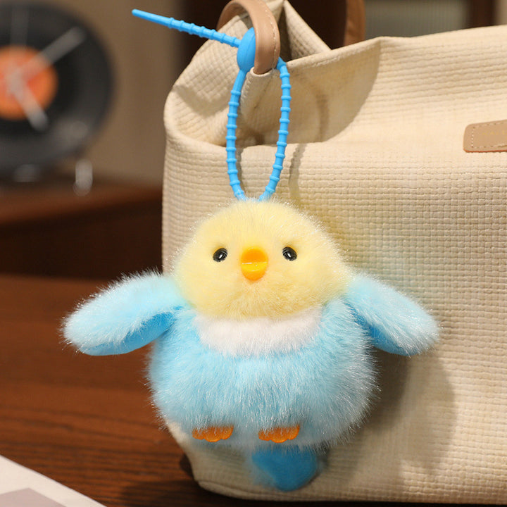 Fluffy Plush Chick Bag Charm Keychain with Flexible Loop Strap Stornfield