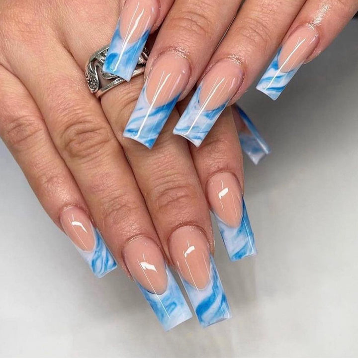 Marble Tip Acrylic Nail Set Stornfield