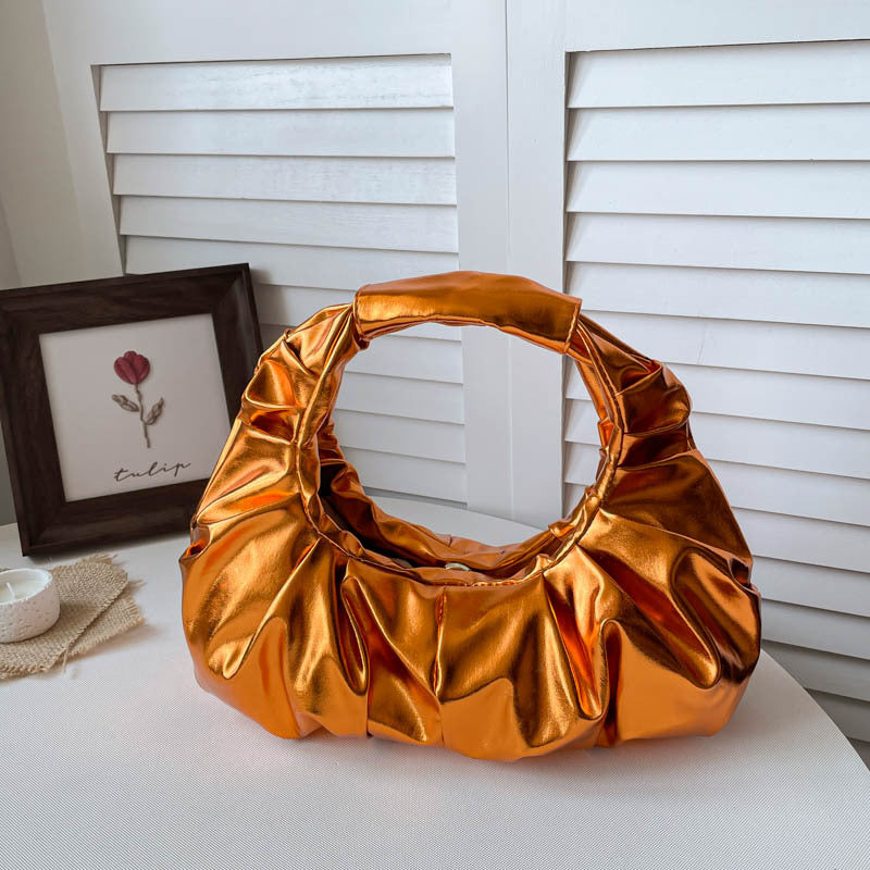 Ruffled Satin Handbag