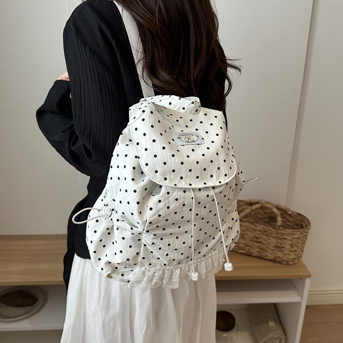 Charming Polka Dot Ruffled Backpack Stornfield