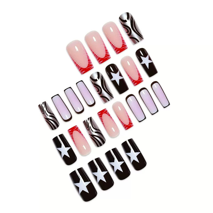 Graphic Artistic Press-On Nail Set Stornfield