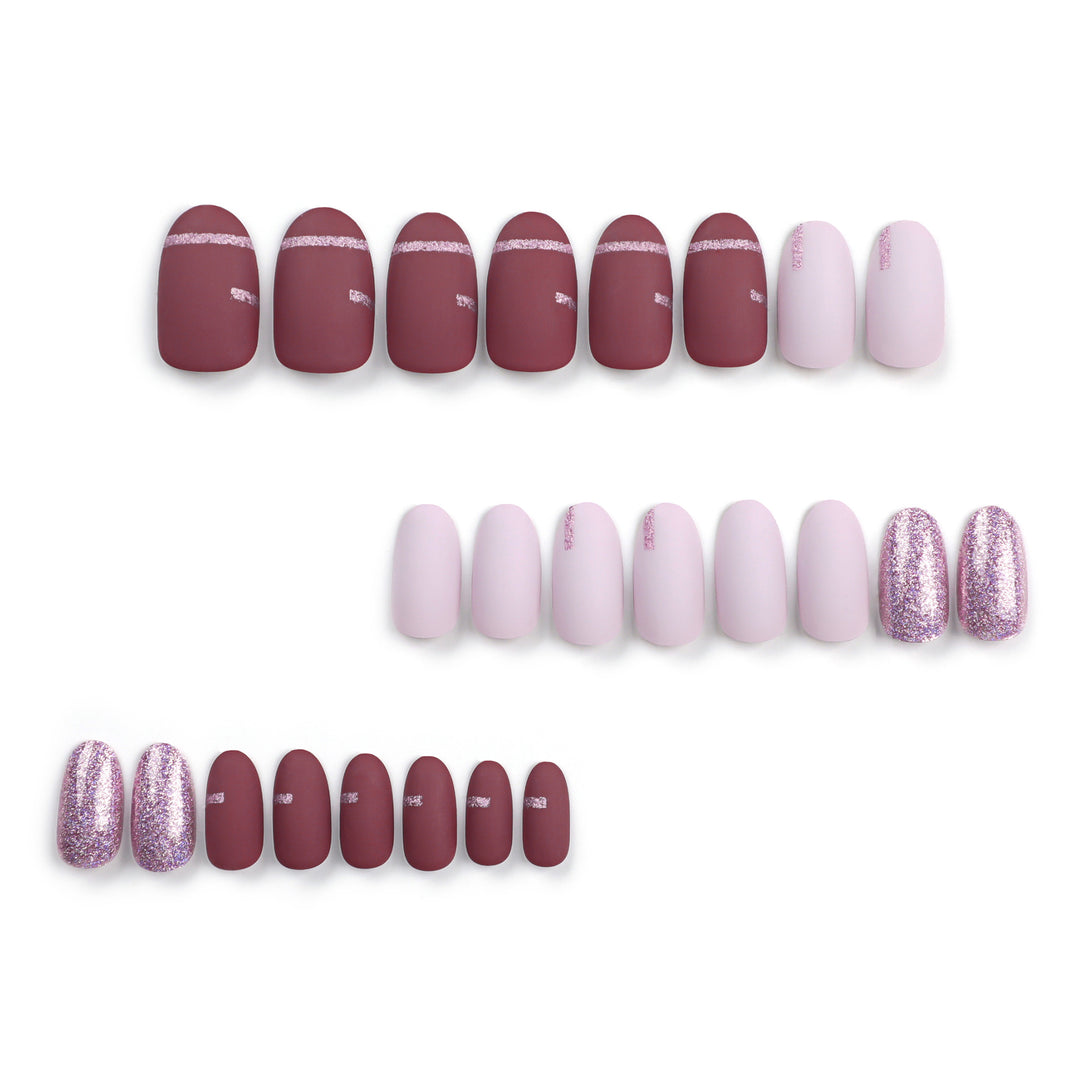 Elegant Nail Art with Glitter and Matte Effects Stornfield