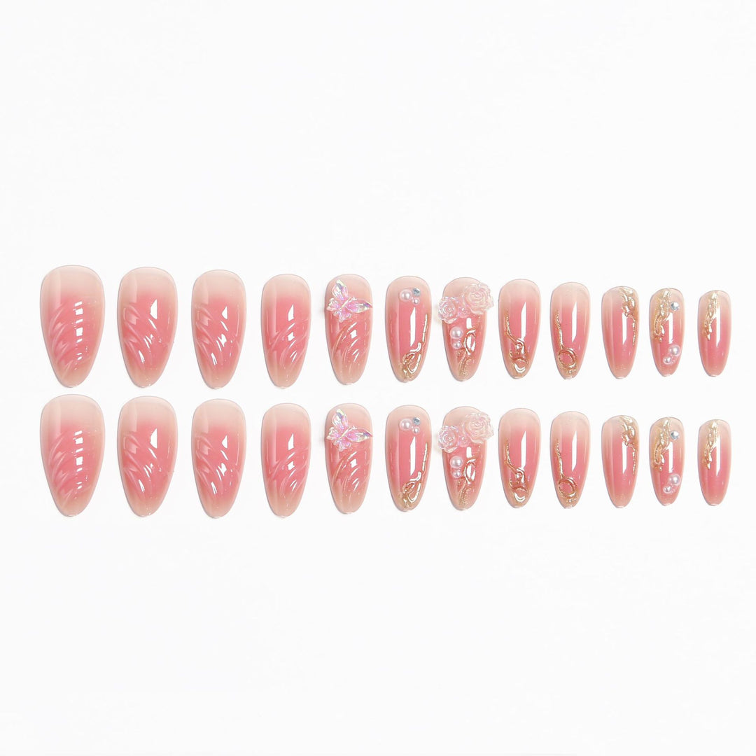 Artificial nail set with elegant blooming 3D decorations Stornfield 1788236934