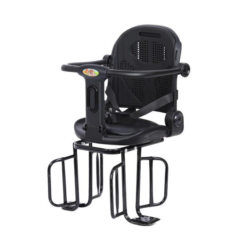 rear-mounted toddler bicycle seat with padded ergonomic backrest adjustable footrests and secure harness Stornfield