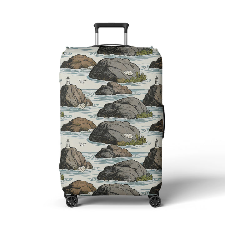 Women's suitcase cover with atmospheric landscape design Stornfield