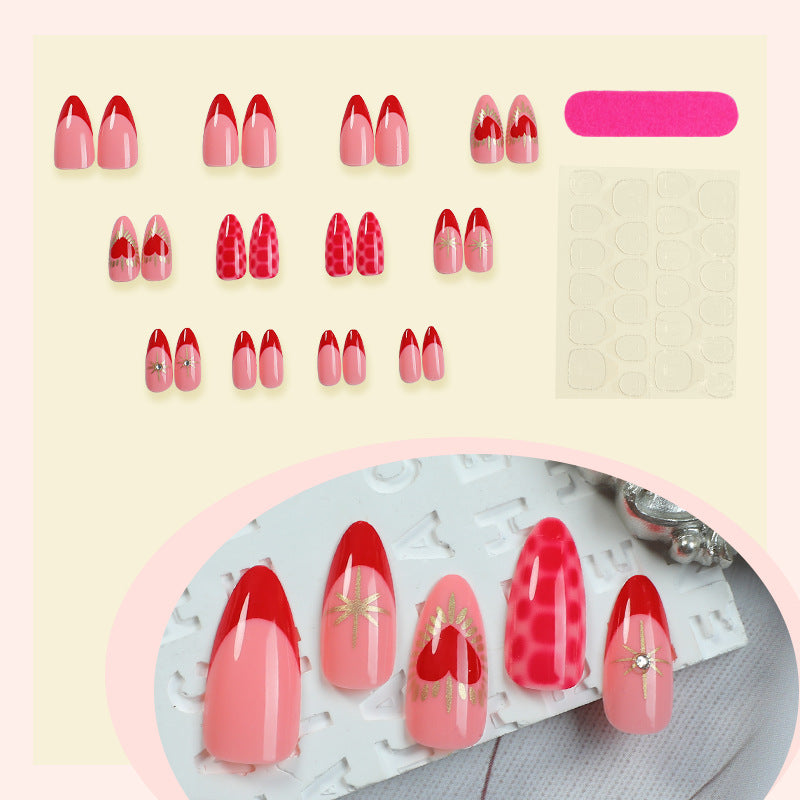 Artistic Heart-Inspired Press-On Nail Art Set Stornfield