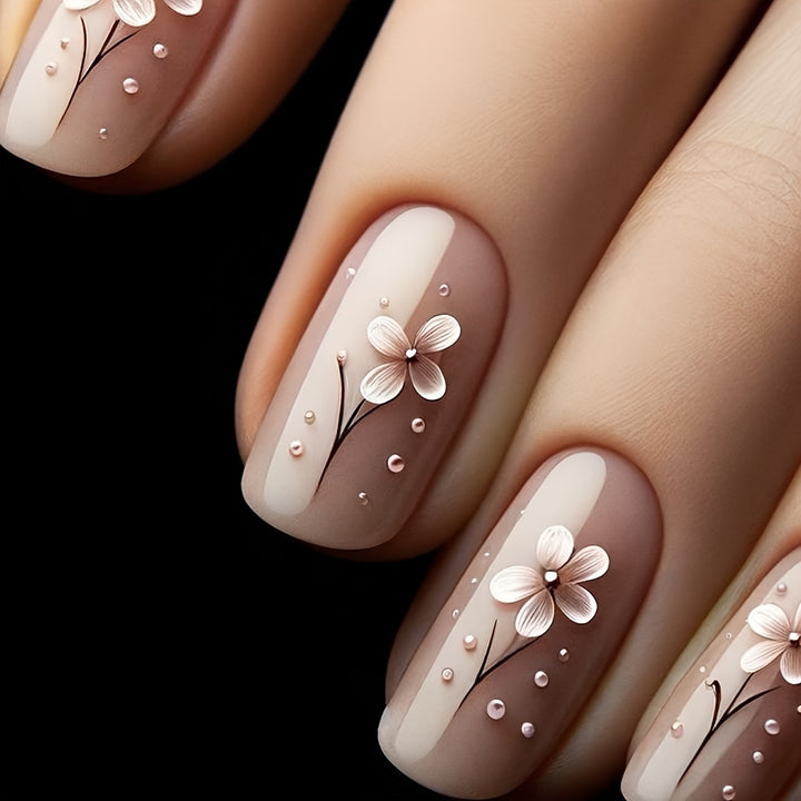 Floral Art Acrylic Nail Set Stornfield