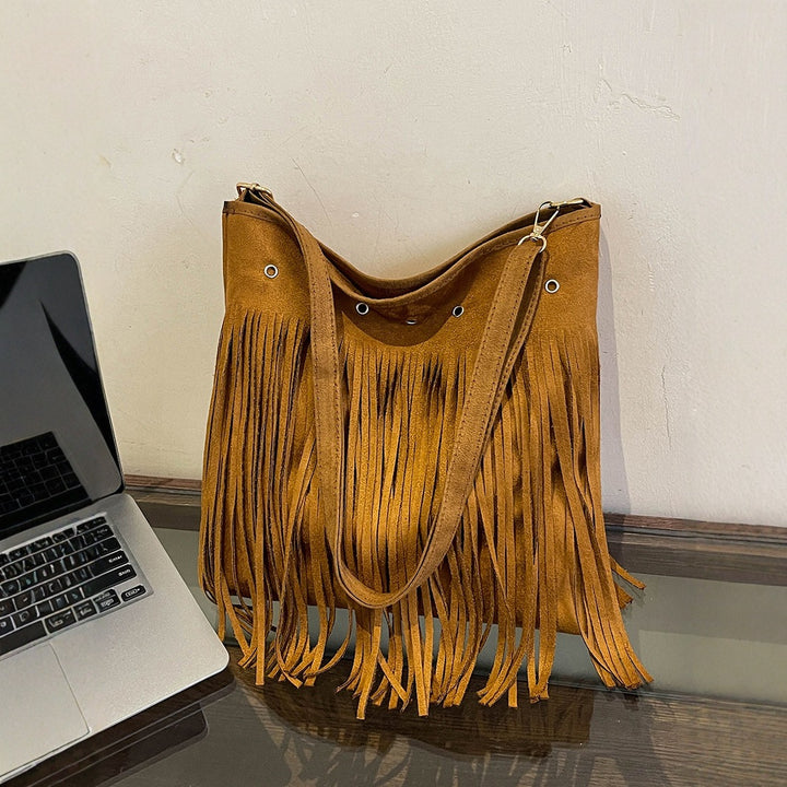 Suede Fringe Crossbody Bag