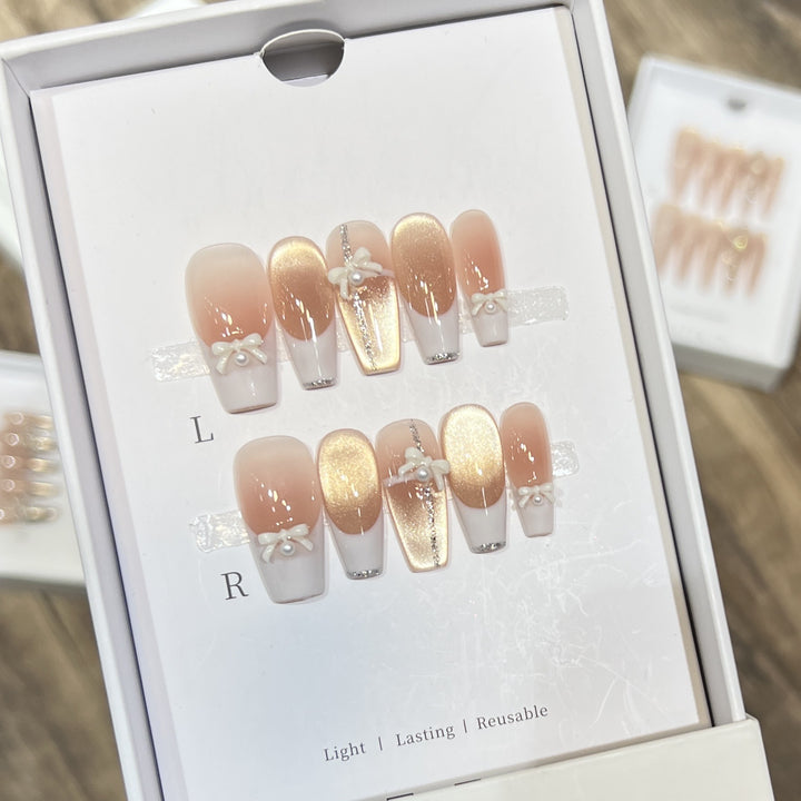 Elegant Reusable Press-On Nail Art Set