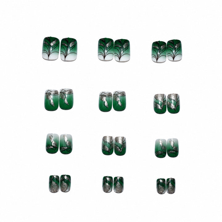 Premium Artificial Nails with Plant Motif Stornfield