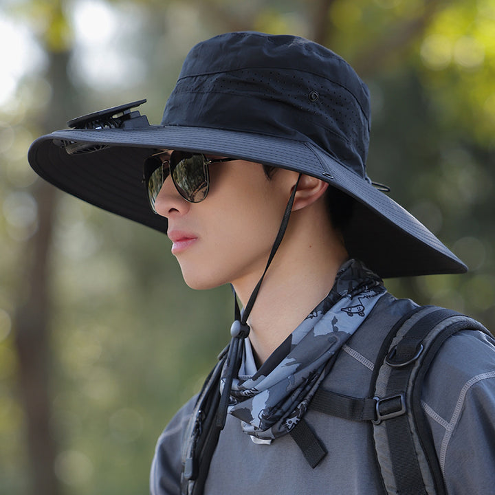 wide-brimmed outdoor sun hat with UV protection, breathable mesh, and adjustable chin strap Stornfield