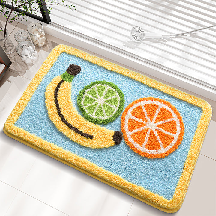 Fruit-Themed Plush Bath Mat