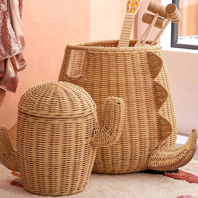 Creative Dinosaur-Shaped Woven Storage Basket Stornfield