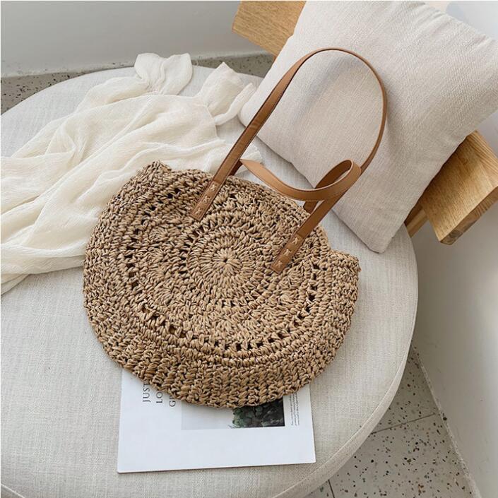 Handmade Round Bag Made of Natural Bast Stornfield
