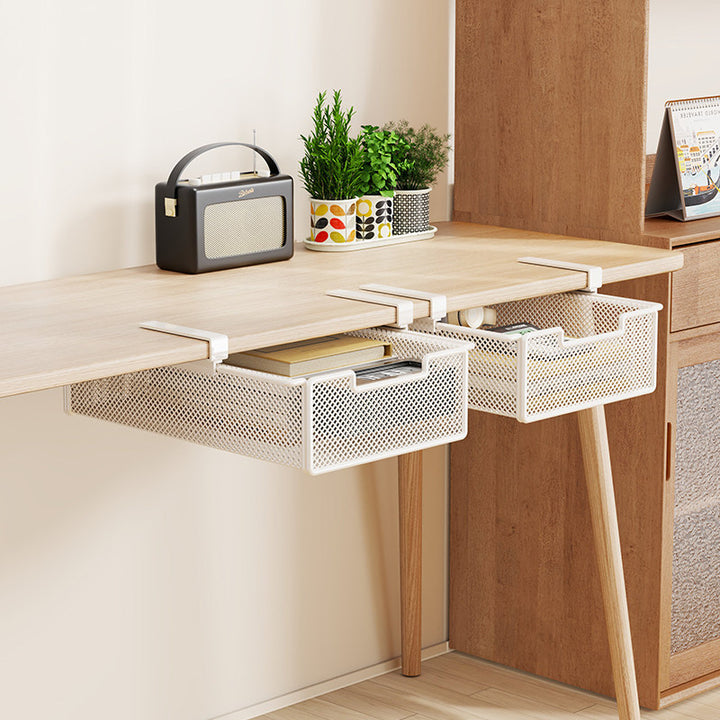Clamp-On Under-Desk Ventilated Mesh Storage Drawer Organizer