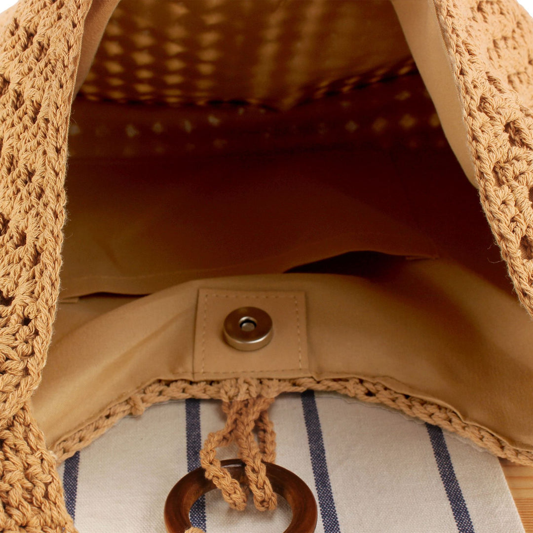 Handbag made of hand-knotted natural material with chic tassel decoration Stornfield