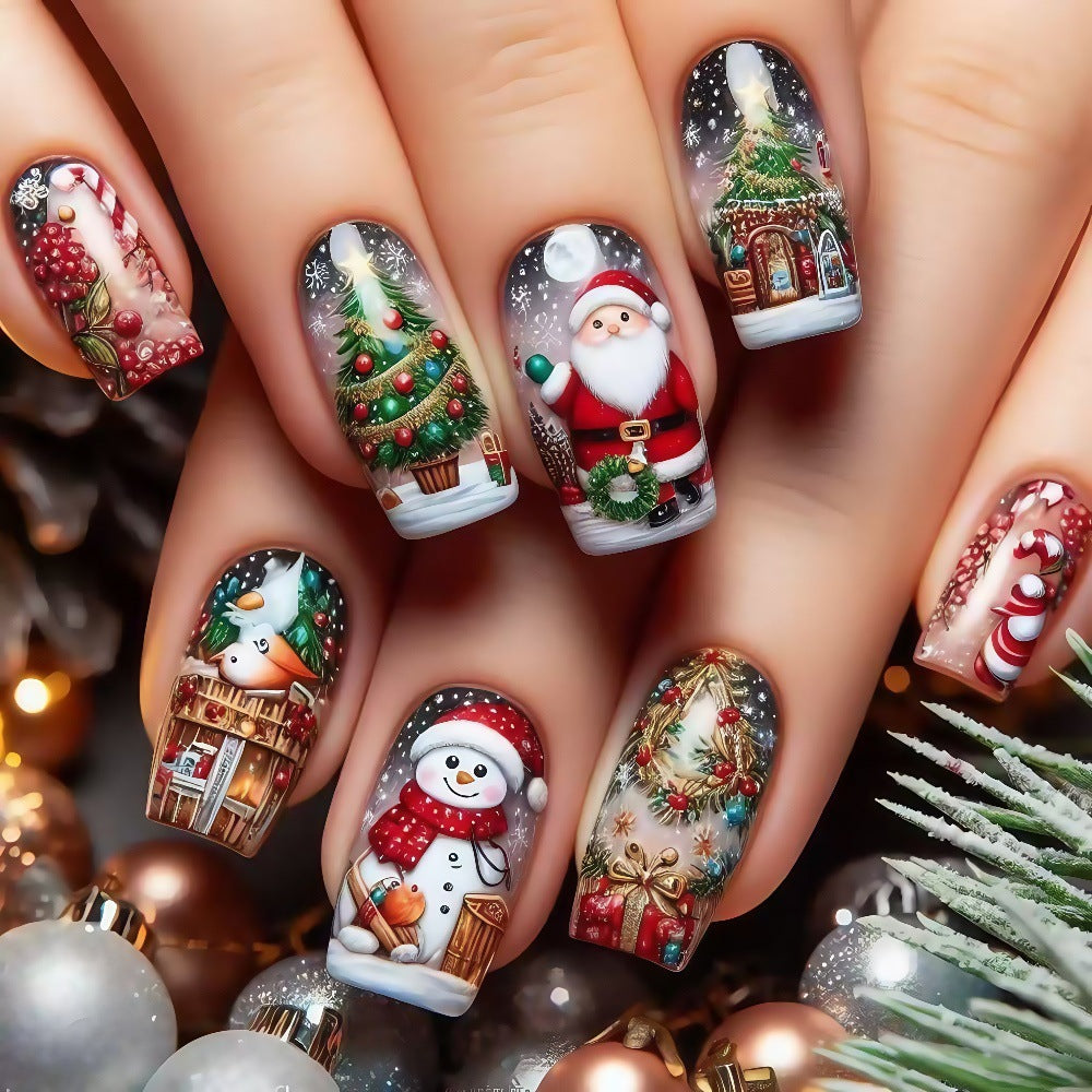 Festive artificial nails with Christmas motifs Stornfield