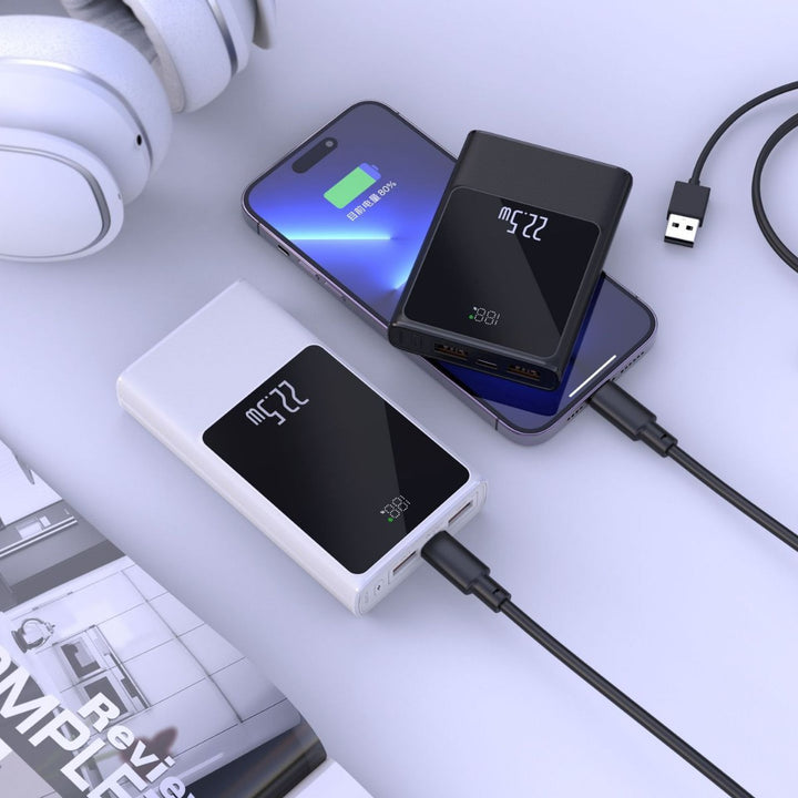 Portable power bank with smart LCD display and dual USB ports Stornfield