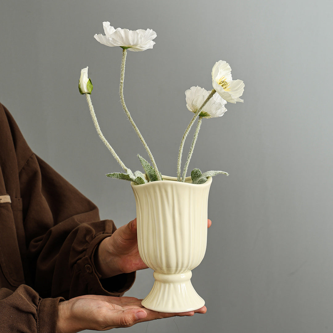 Elegant Textured Ceramic Flower Vase