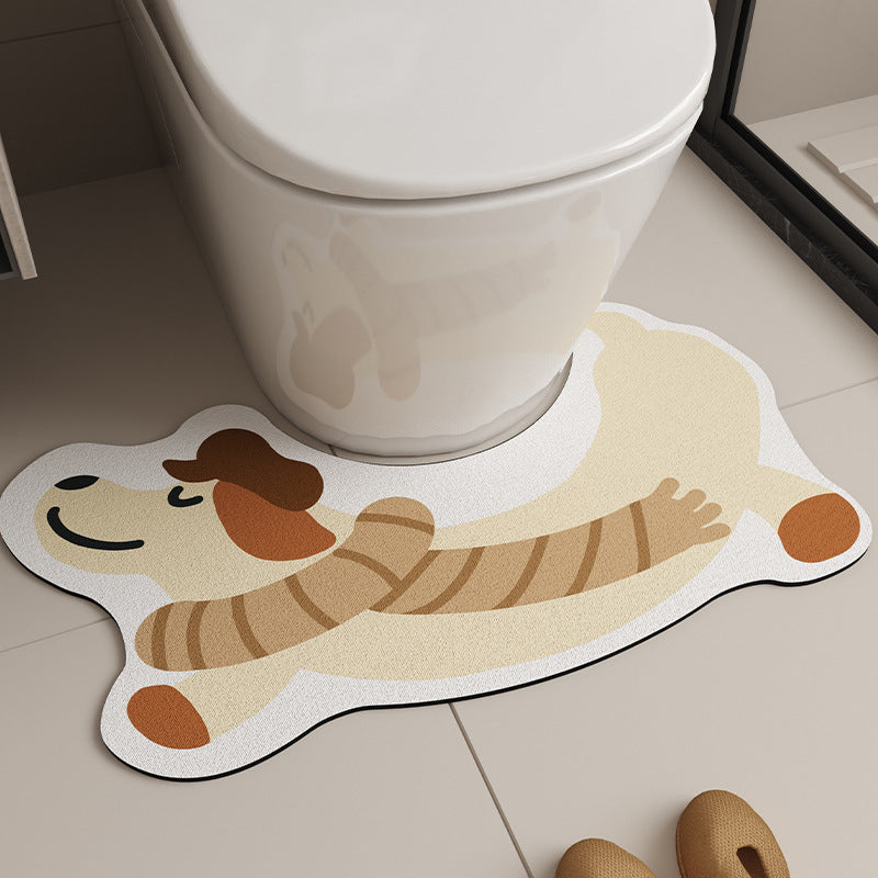 Cute Cartoon Dog-Shaped Bath Mat