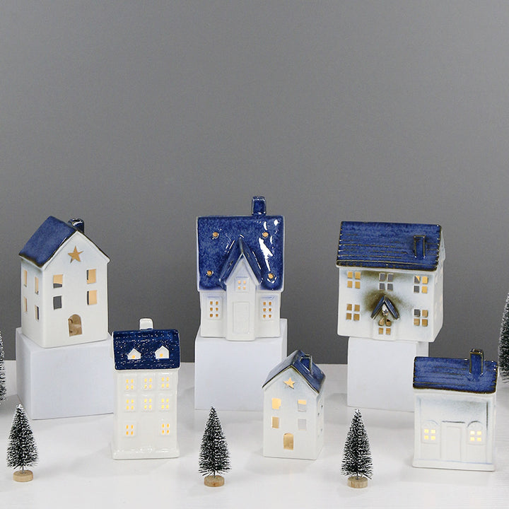 Ceramic House-Shaped Decorative Lantern Stornfeild