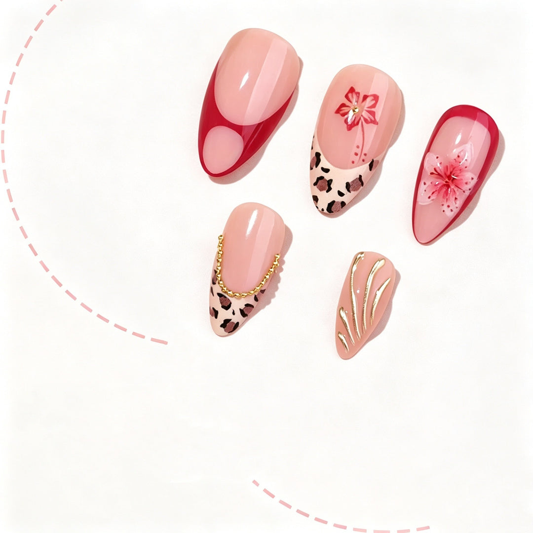 Floral Design Acrylic Nail Set Stornfield
